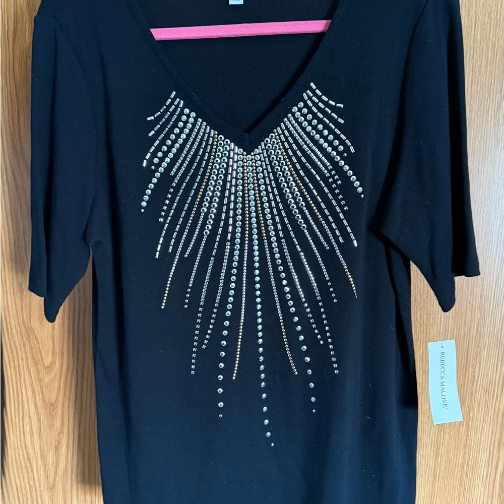 Beautiful Rebecca Malone Studded Top, L